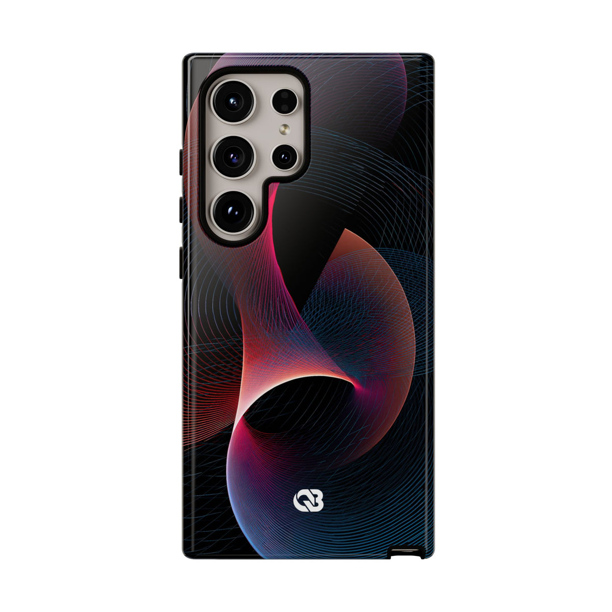 Black Tough Phone Case for Samsung - Cobalt Crimson Flux