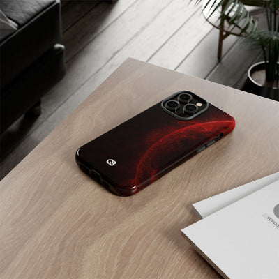 Red Tough Phone Case for iPhone - Solar Crimson Flare
