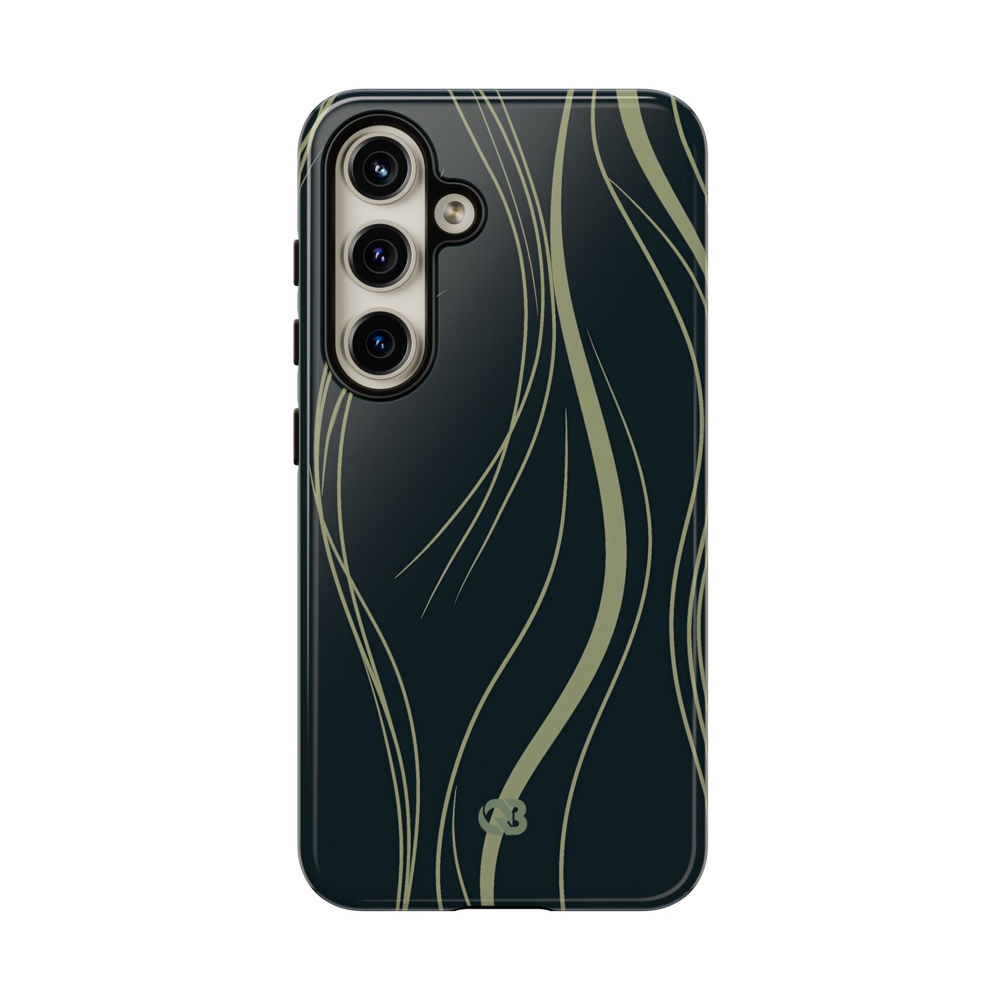 Green Tough Phone Case for Samsung - Obsidian Sage Flow