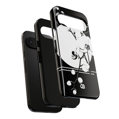 Black Tough Phone Case for Google Pixel - Lunar Orchid Grid