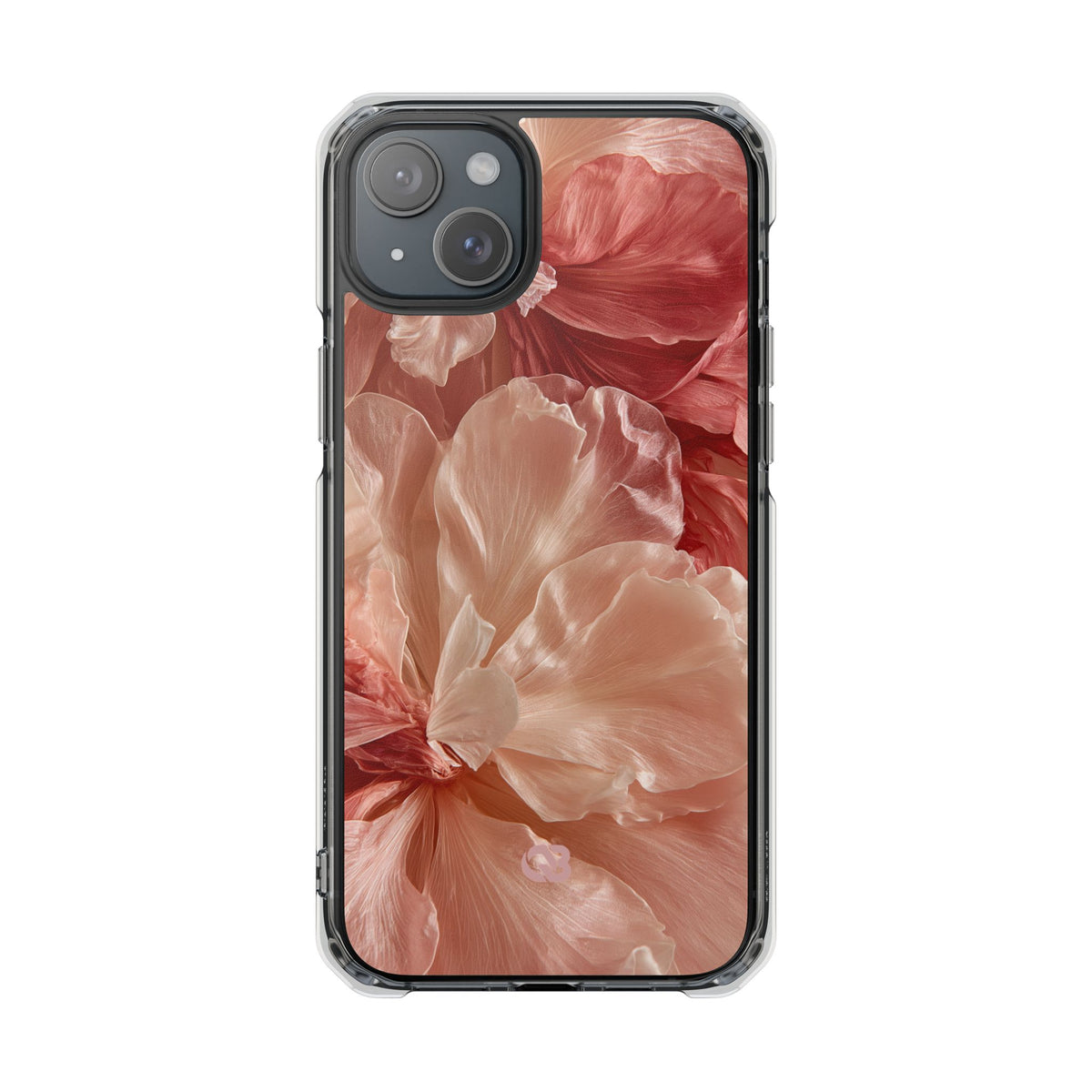 Blush Silk Bloom · Clear Impact Magnetic Phone Case for iPhone · Pink