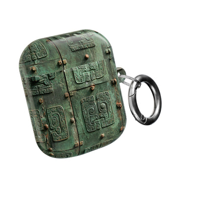 Dynastic Bronze Relief · Hard Case for AirPods & AirPods Pro · Green
