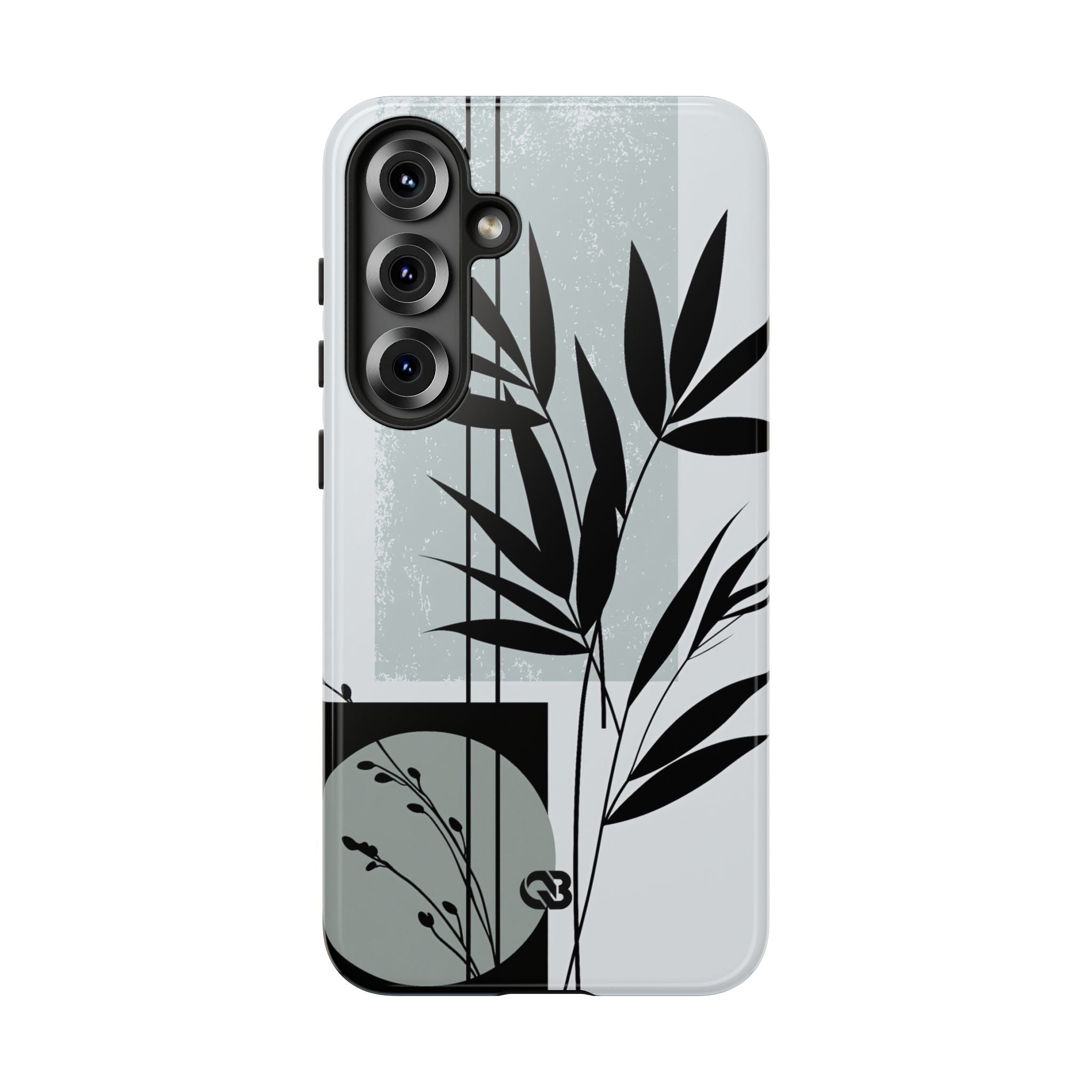 Grey Tough Phone Case for Samsung - Sage Bamboo Noir