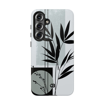 Grey Tough Phone Case for Samsung - Sage Bamboo Noir