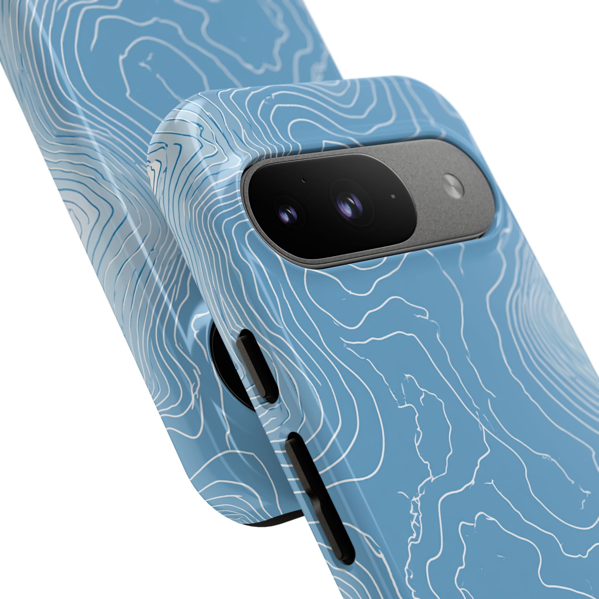 Blue Tough Phone Case for Google Pixel - Glacial Ridge Topo