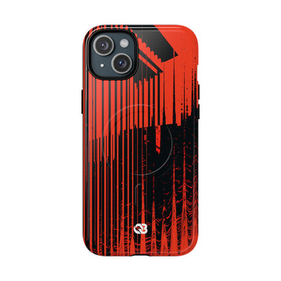 Red Tough 2.0 Magsafe Phone Case for iPhone - Crimson Brutalist Distortion
