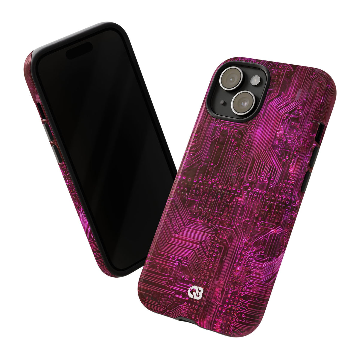 Magenta Circuit Trace · Tough Phone Case for iPhone · Pink