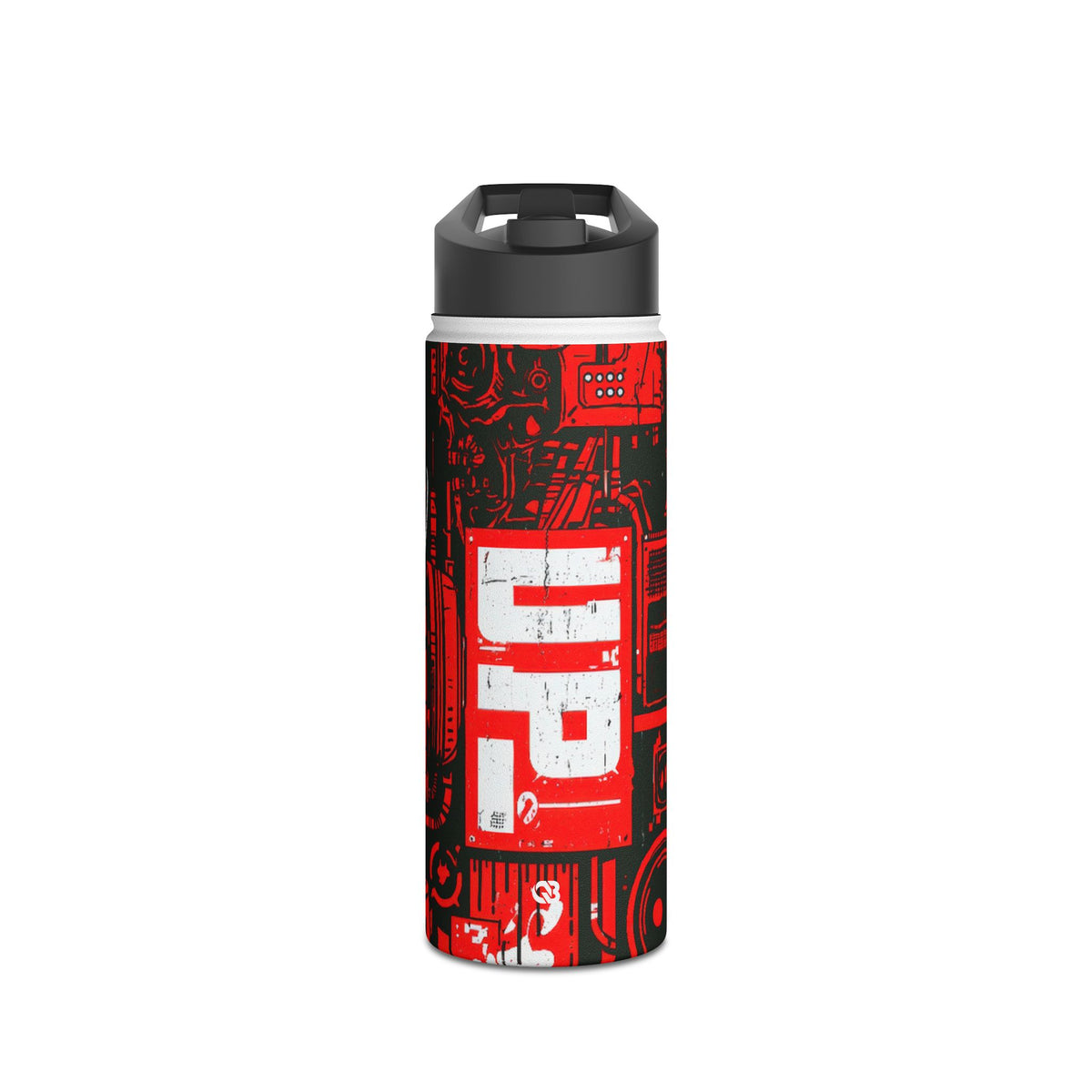 Neo Mecha Collage · Insulated Water Bottle · Red