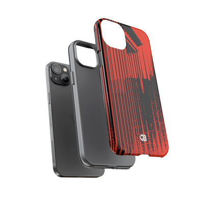 Red Tough Phone Case for iPhone - Crimson Brutalist Distortion