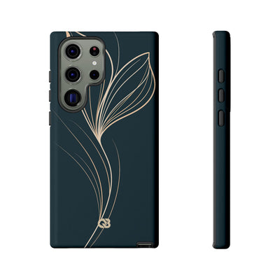 Teal Tough Phone Case for Samsung - Sandstone Silk Flora