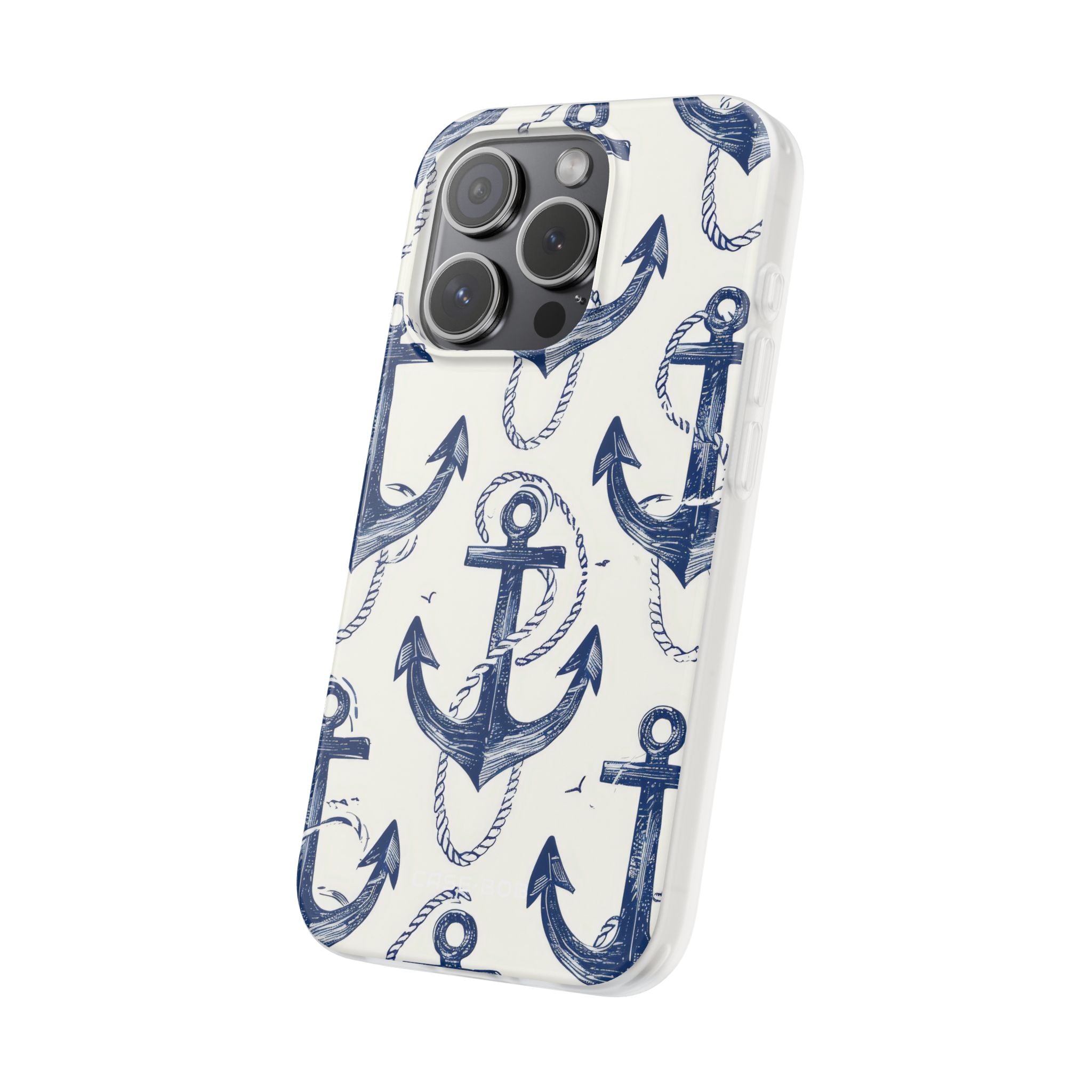 Navy Ankerlus iPhone 15 Pro Cover - Zacht