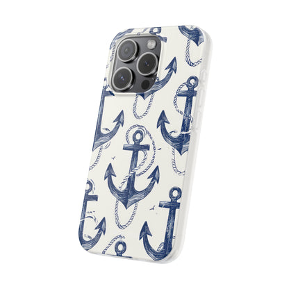 Navy Ankerlus iPhone 15 Pro Cover - Zacht