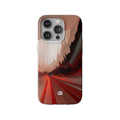 Red Lite Phone Case for iPhone - Crimson Pulse Horizon