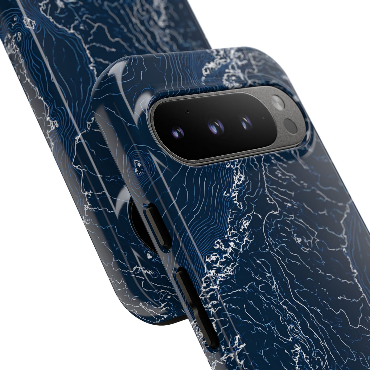 Nordic Contour Chart · Tough Phone Case for Pixel ·  Blue
