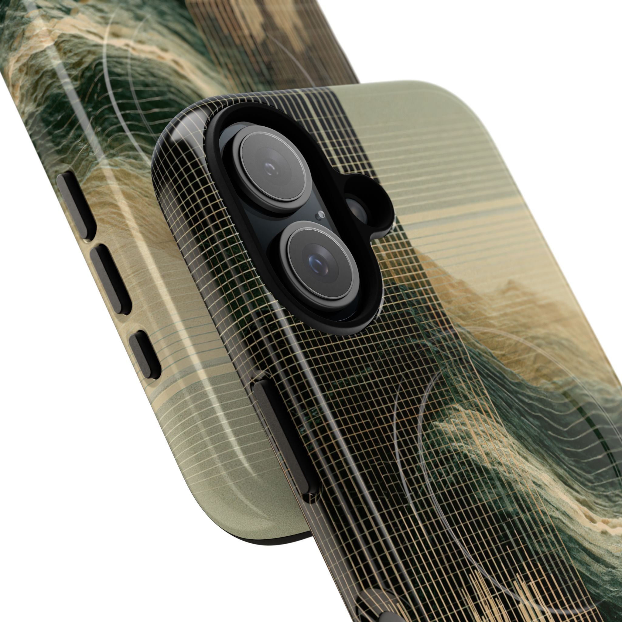 Beige Tough 2.0 Magsafe Phone Case for iPhone - Veridian Data Ridge