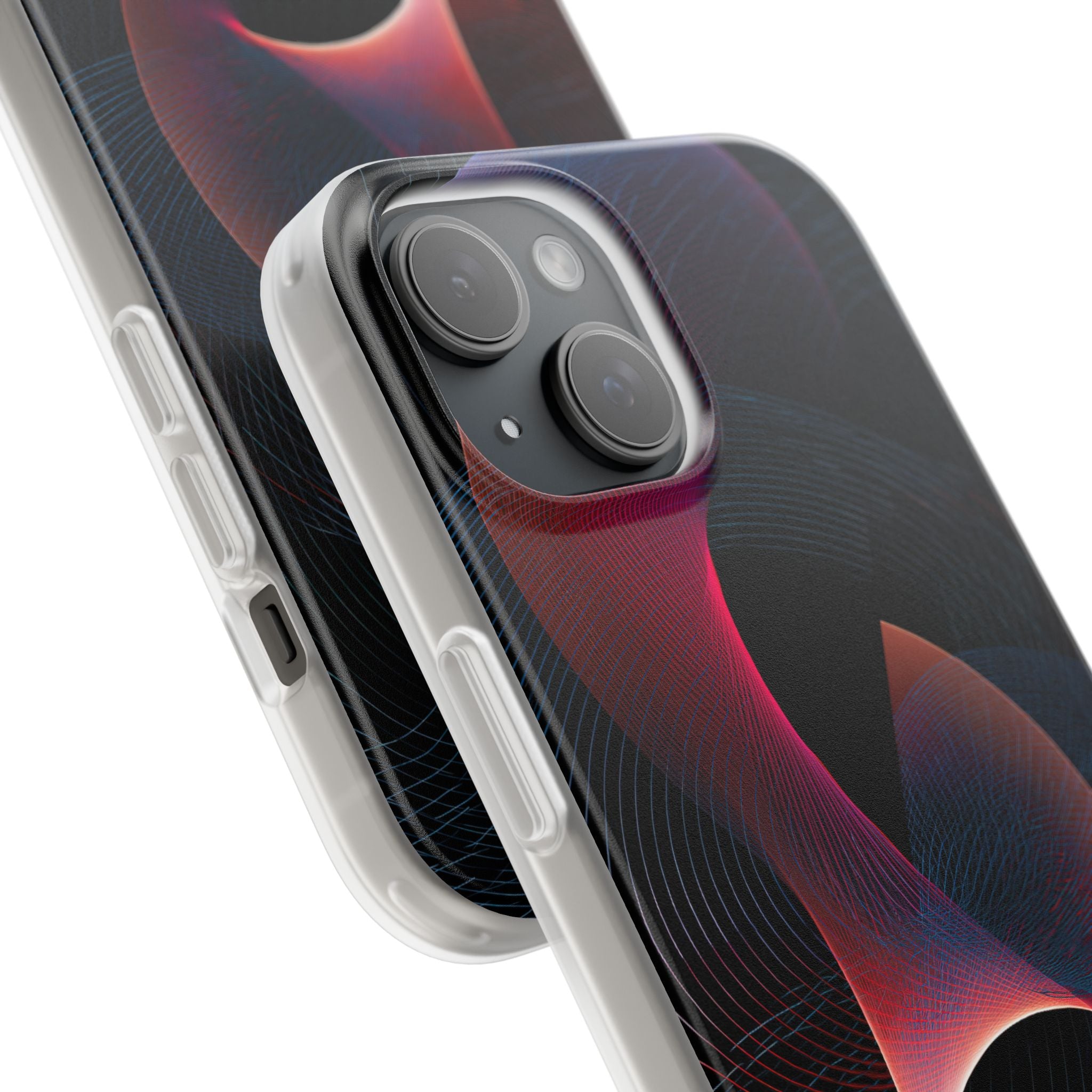 Black Lite Phone Case for iPhone - Cobalt Crimson Flux