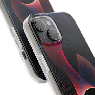 Black Lite Phone Case for iPhone - Cobalt Crimson Flux