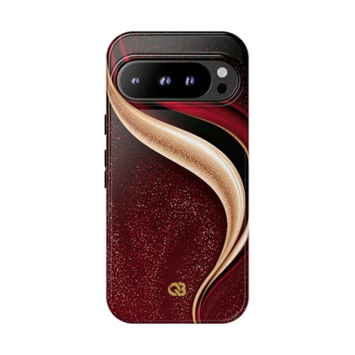 Gilded Crimson Flow · Tough Phone Case for Pixel ·  Red