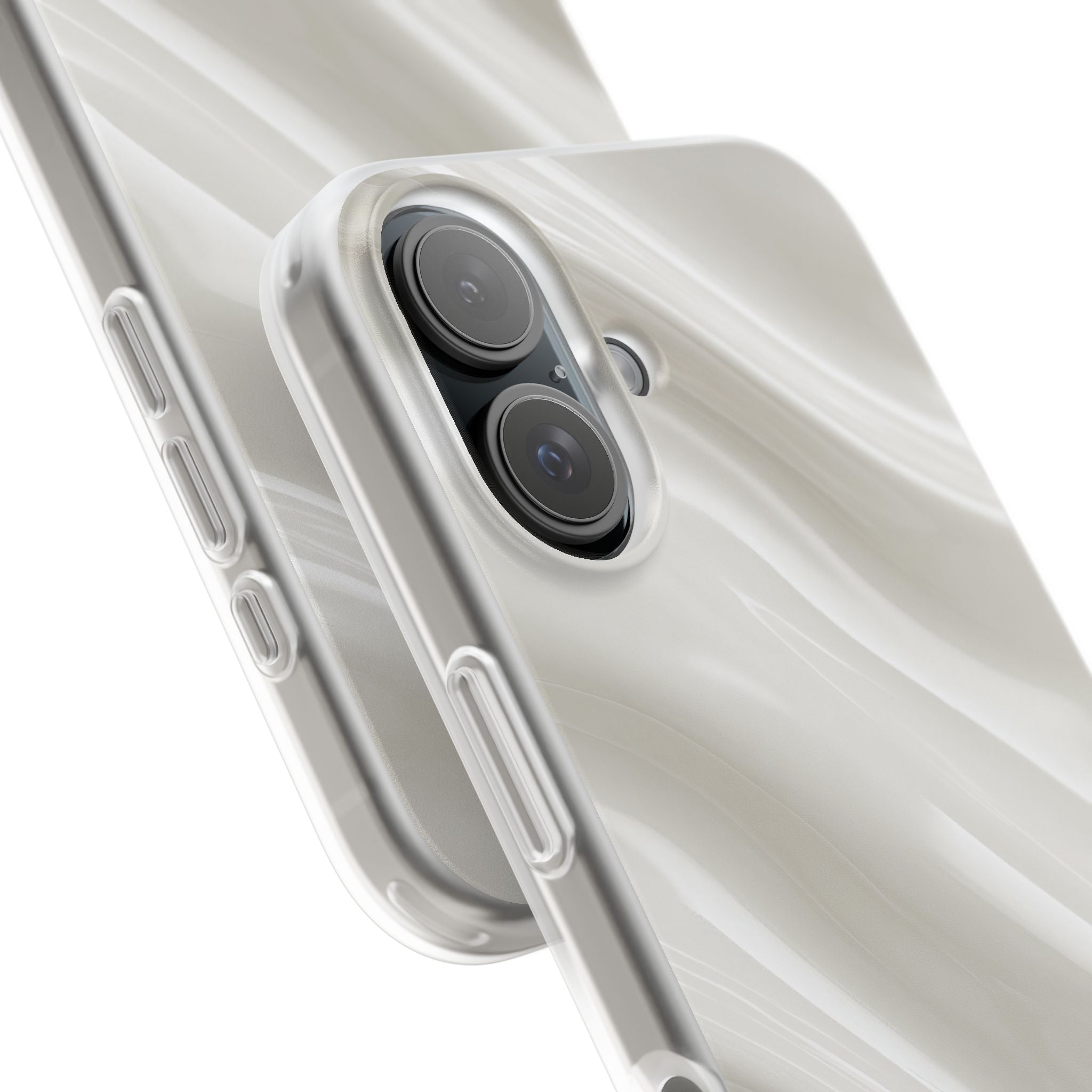 White Lite Phone Case for iPhone - Polished Ivory Wave