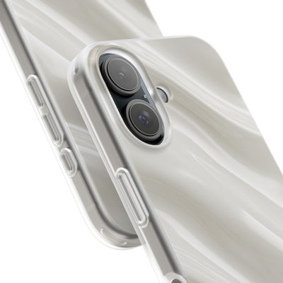 White Lite Phone Case for iPhone - Polished Ivory Wave
