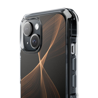 Brown Impact MagSafe Phone Case for iPhone - Copper Silk Wave