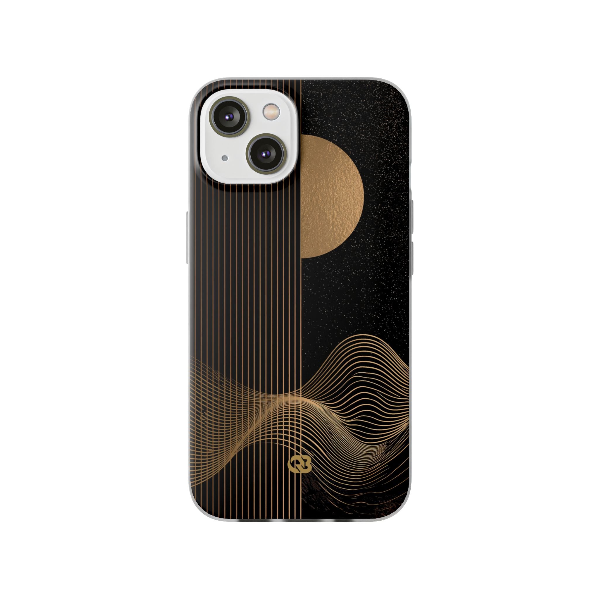 Gold Lite Phone Case for iPhone - Gilded Obsidian Dunes