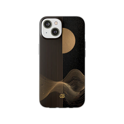 Gold Lite Phone Case for iPhone - Gilded Obsidian Dunes