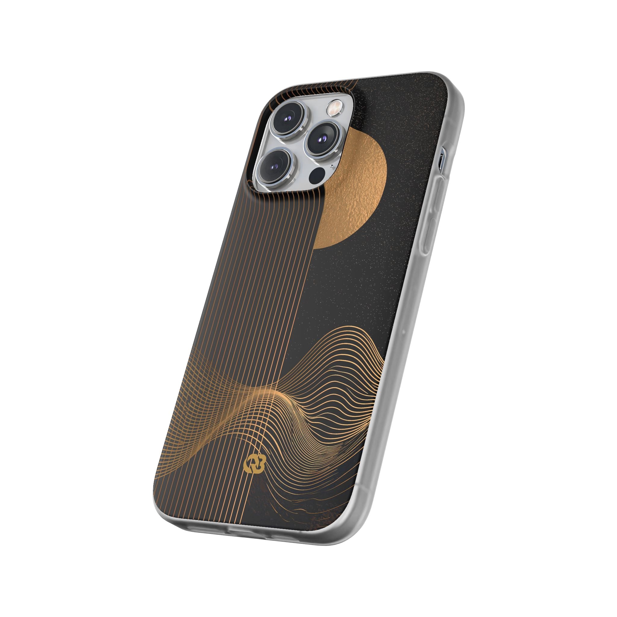 Gold Lite Phone Case for iPhone - Gilded Obsidian Dunes