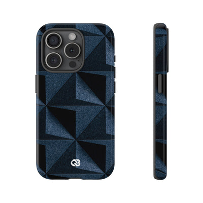 Blue Tough Phone Case for iPhone - Indigo Basalt Facets
