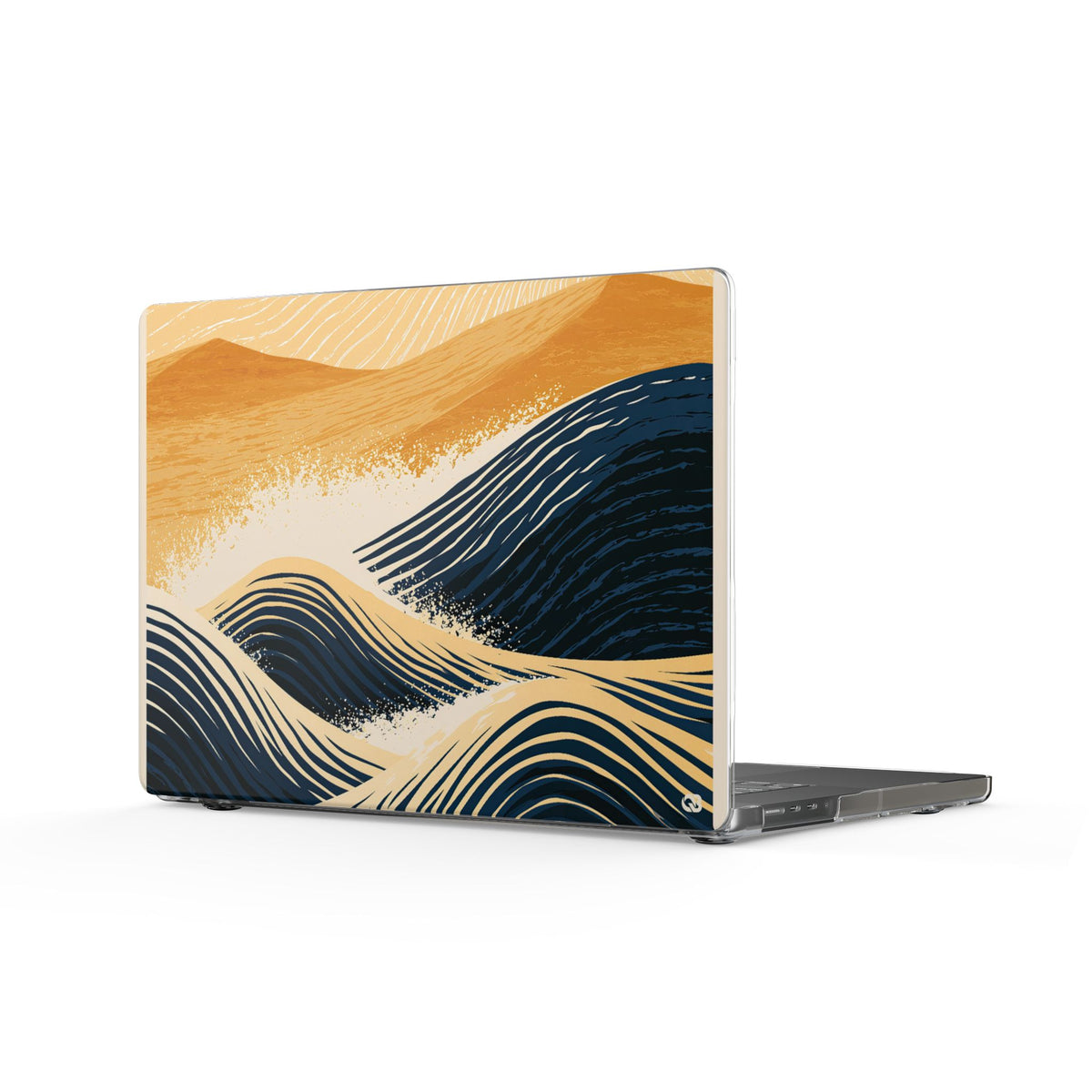 Golden Horizon Waves · Clear Hard Case for MacBook · Blue