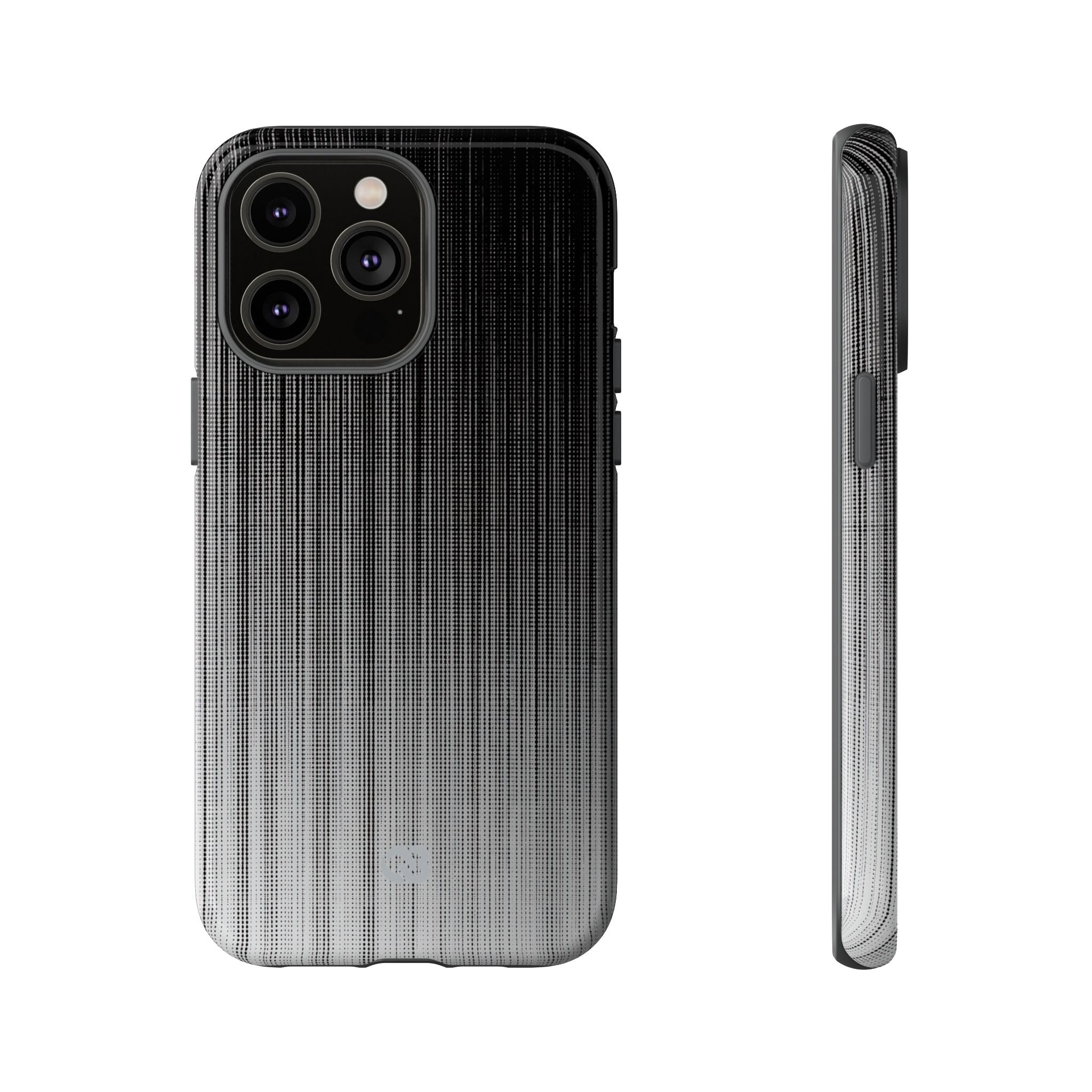 Grey Tough Phone Case for iPhone - Static Vertical Dither