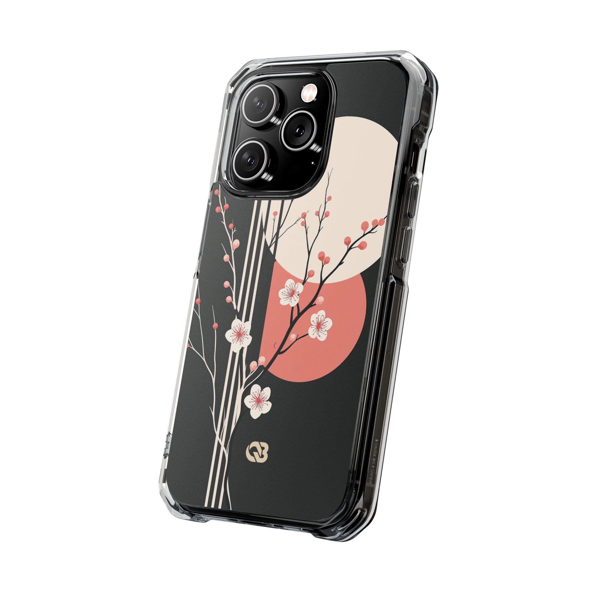 Black Impact MagSafe Phone Case for iPhone - Kyoto Midnight Blossom