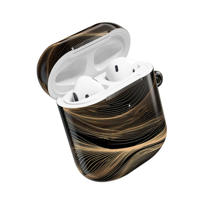 Golden Horizon Contours · Hard Case for AirPods & AirPods Pro · Black