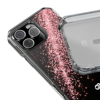 Rose Digital Cascade · Clear Impact Magnetic Phone Case for iPhone · Pink