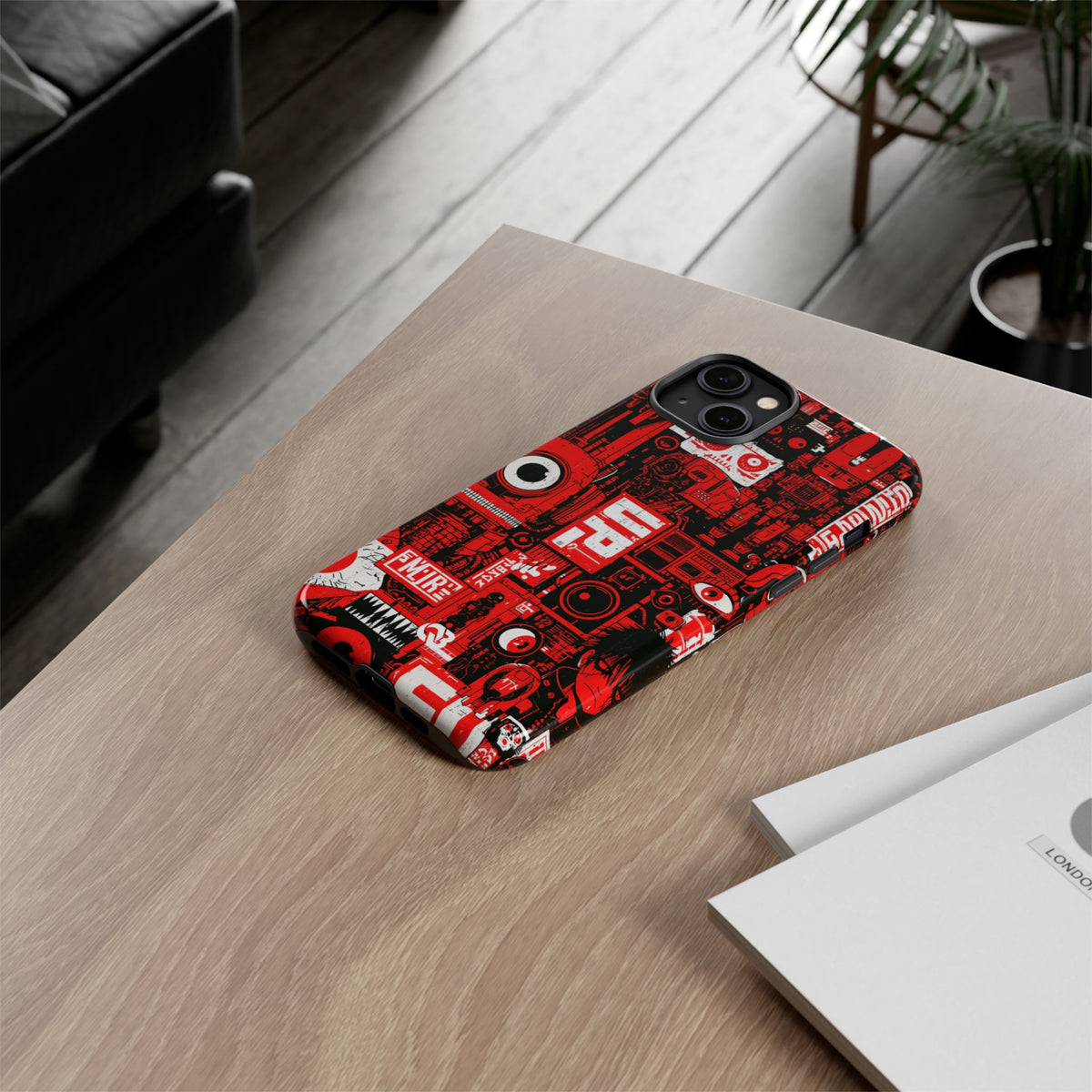 Neo Mecha Collage · Tough Phone Case for iPhone · Red