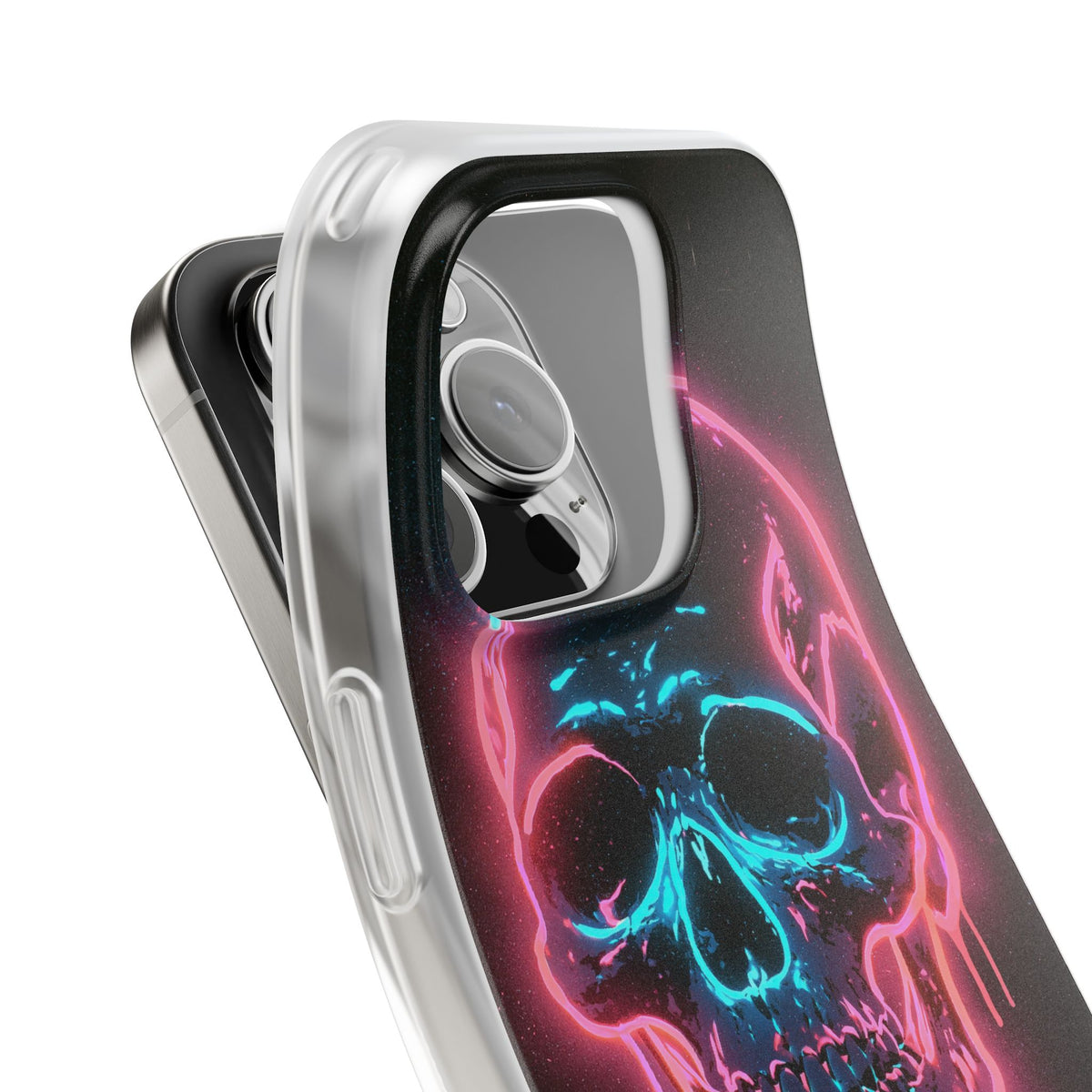 Neon Drip Skull · Lite Phone Case for iPhone ·  Black