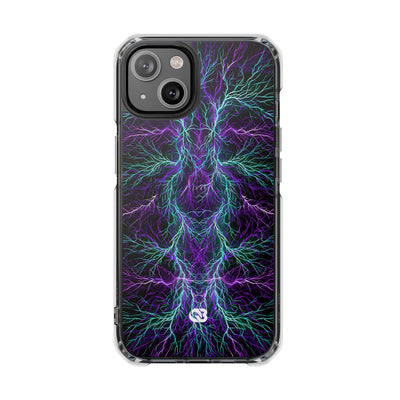 Electric Plasma Arbor · Clear Impact Magnetic Phone Case for iPhone · Purple