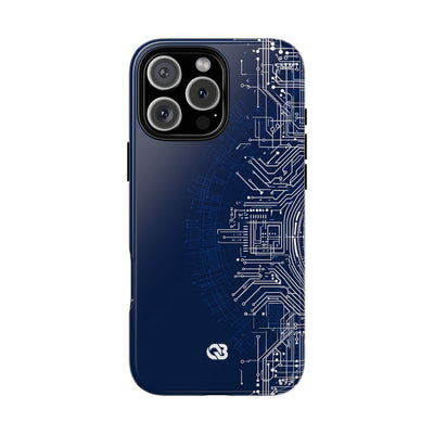 Blue Tough Phone Case for iPhone - Cobalt Circuit Logic