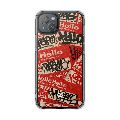 Slap Tag Collage · Clear Impact Magnetic Phone Case for iPhone · Red