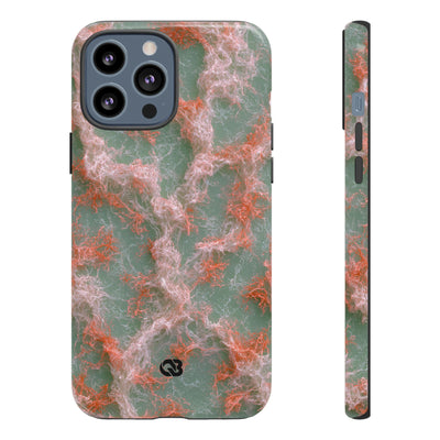 Coral Pixel Matrix · Tough Phone Case for iPhone · Green