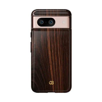 Brown Tough Phone Case for Google Pixel - Burnished Mahogany Grain