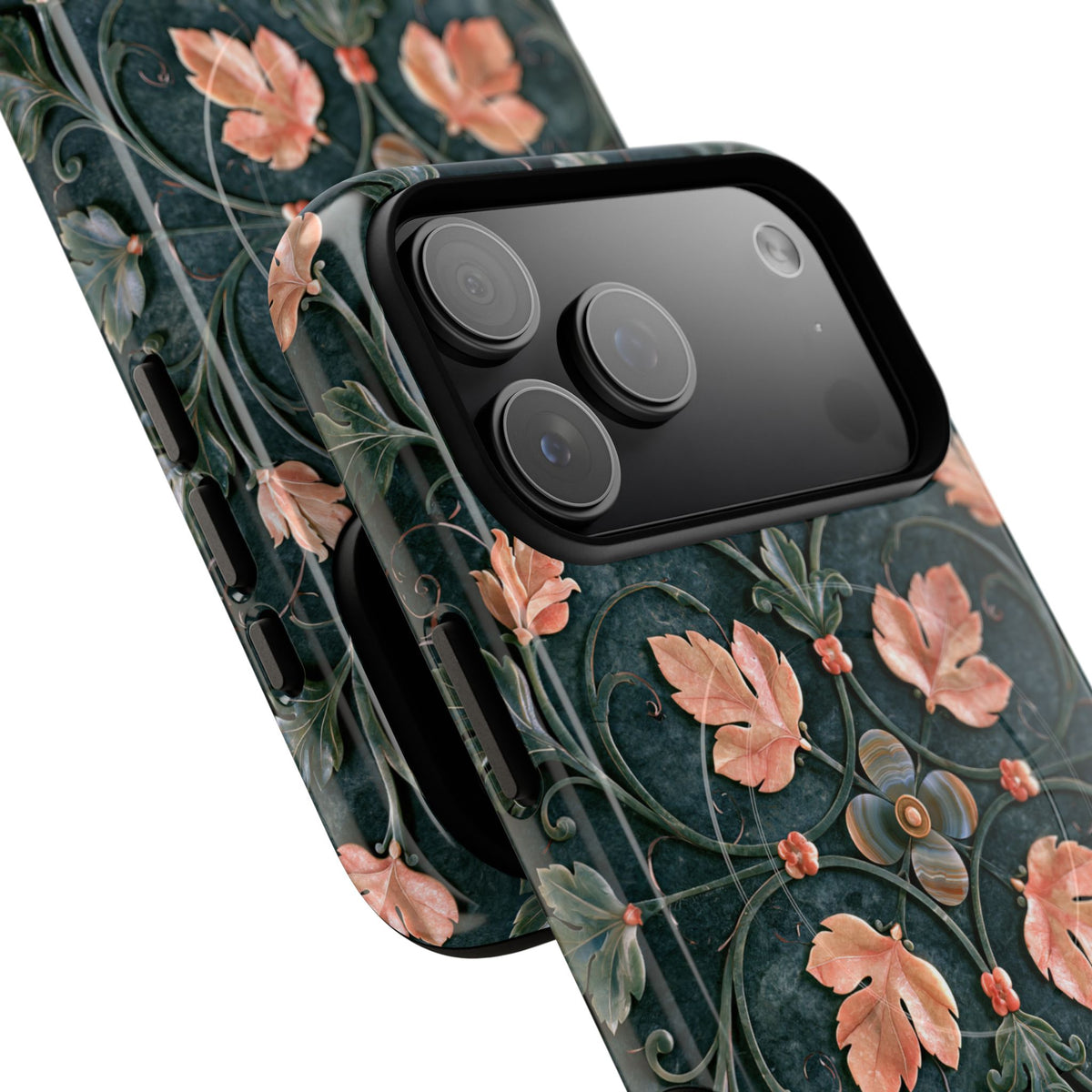 Florentine Rose Arabesque · Tough 2.0 Magnetic Phone Case for iPhone · Green