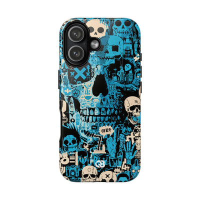 Electric Skull Graffiti · Tough Phone Case for iPhone · Blue