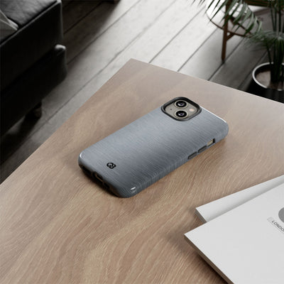 Silver Tough Phone Case for iPhone - Satin Chrome Grain