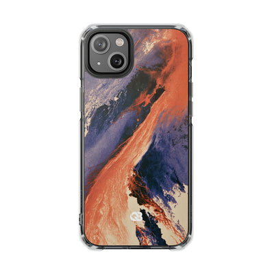 Solar Aura Drift · Clear Impact Magnetic Phone Case for iPhone · Orange