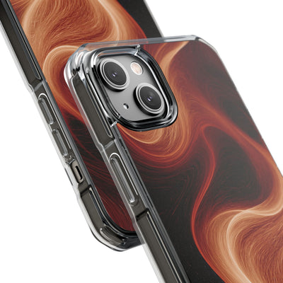 Solar Ember Flow · Clear Impact Magnetic Phone Case for iPhone · Orange