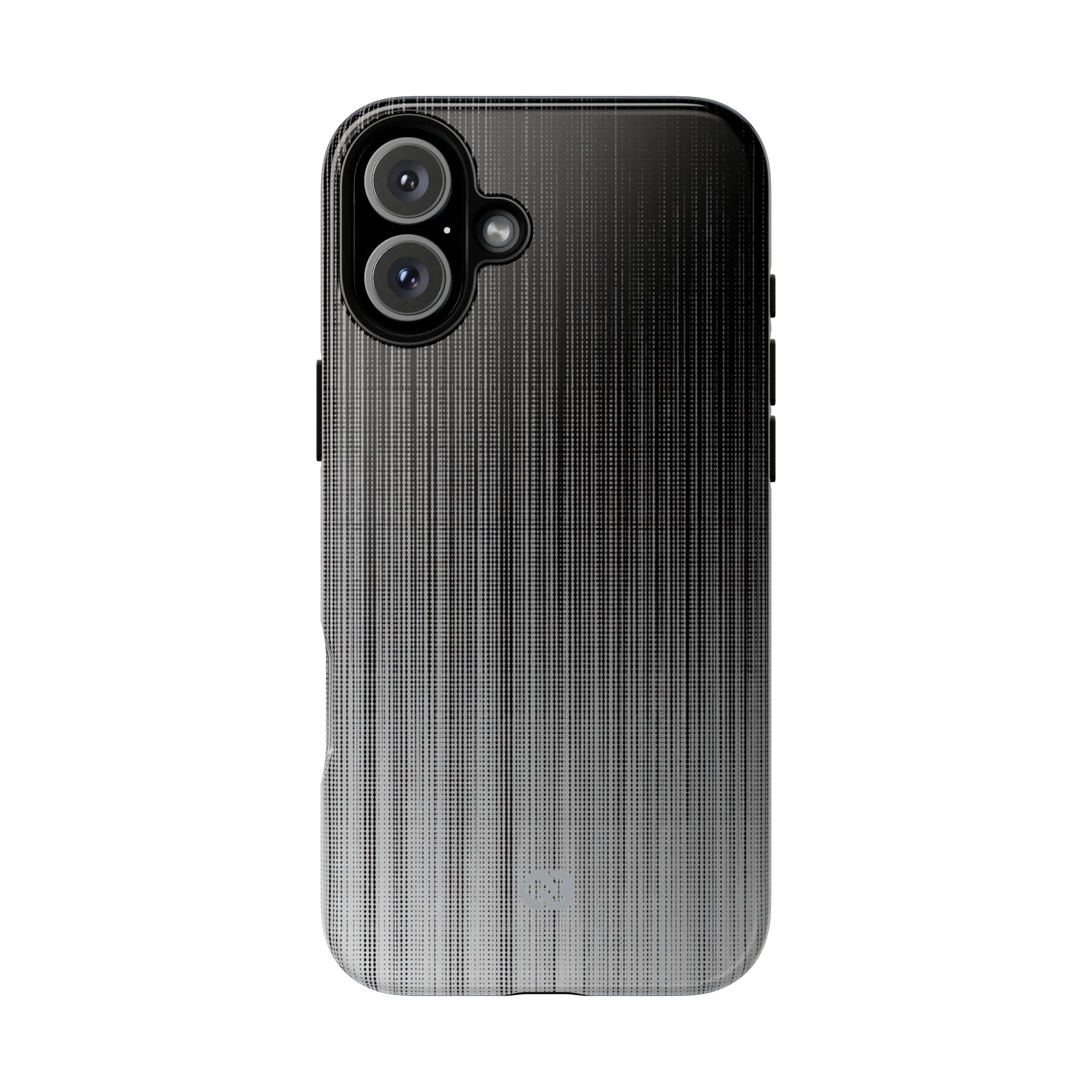 Grey Tough Phone Case for iPhone - Static Vertical Dither
