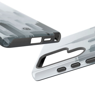 Grey Tough Phone Case for Samsung - Steel Mist Skyline