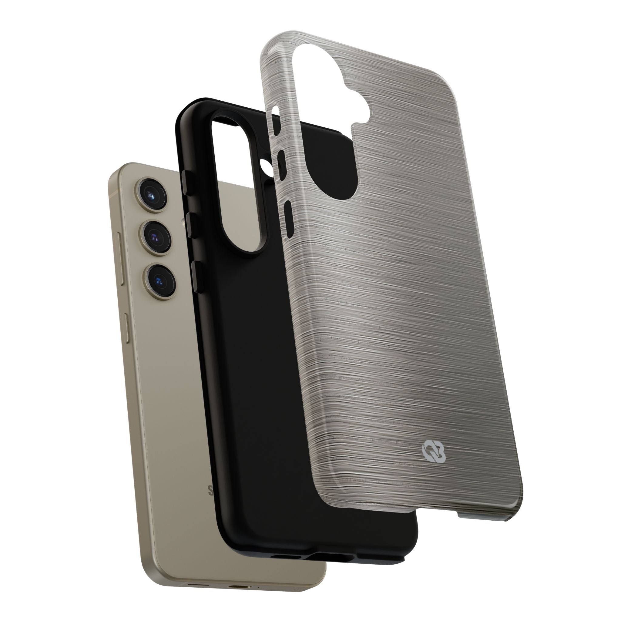 Grey Tough Phone Case for Samsung - Brushed Industrial Steel