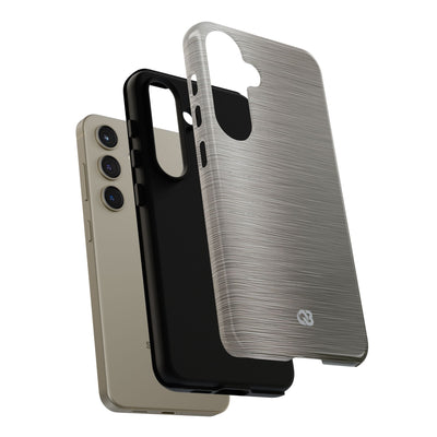 Grey Tough Phone Case for Samsung - Brushed Industrial Steel